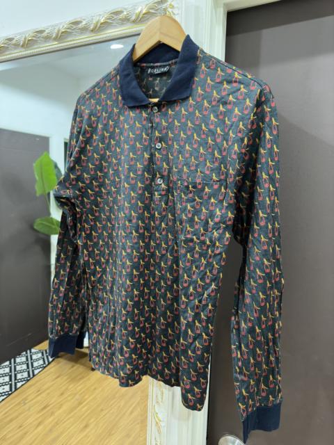 CELINE Vintage Celine Homme Printed L/S Polo Shirt