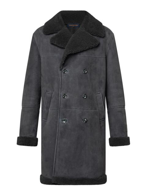 Double-Breasted Shearling Coat