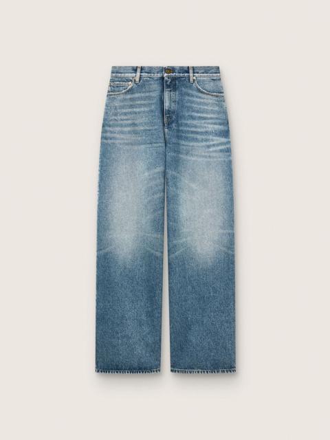 Golden Goose Golden women's boyfriend jeans in stone-washed light blue denim