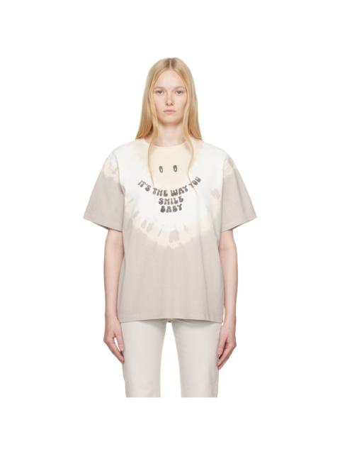MM6 Maison Margiela Gray & Off-White Interlock Cotton Jersey T-shirt