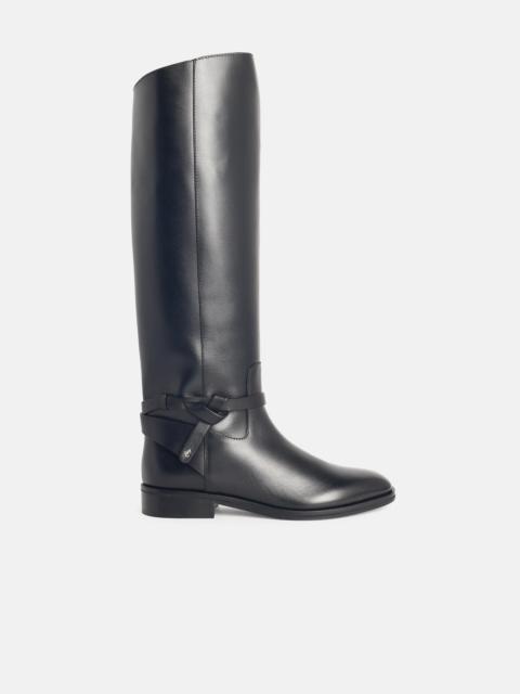 JIMMY CHOO 'LAWTON KB' BLACK LEATHER BOOTS