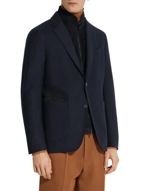 ZEGNA ZEGNA Trofeo Wool & Cashmere Sport Coat with Removable Suede Bib in Navy at Nordstrom