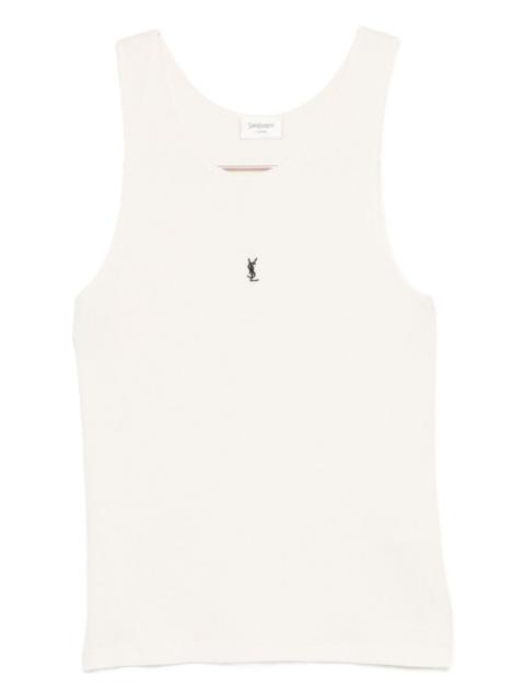 SAINT LAURENT Logo Cotton Tank Top