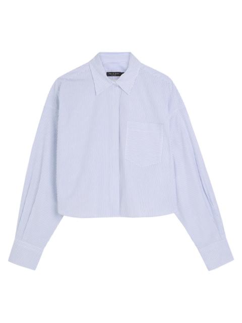 rag & bone Rag & Bone Marin Striped Cropped Cotton-poplin Shirt
