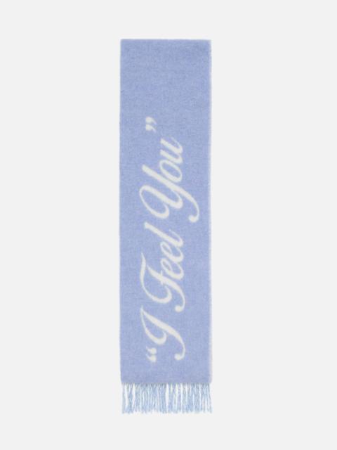 Acne Studios Wool scarf - Dusty blue/white