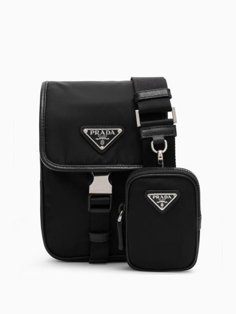 Prada Small Messenger Bag In Black Re-Nylon Men