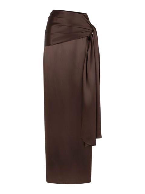 HEIRLOME Mila Silk Maxi Skirt brown