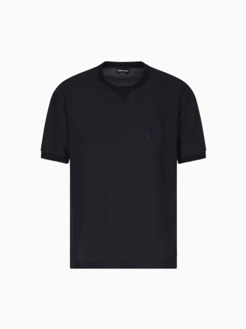 GIORGIO ARMANI CREW-NECK T-SHIRT IN TECHNICAL WAFFLE FABRIC