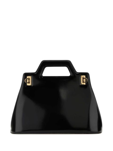 FERRAGAMO Salvatore Ferragamo Women Black Leather Wanda M Handbag