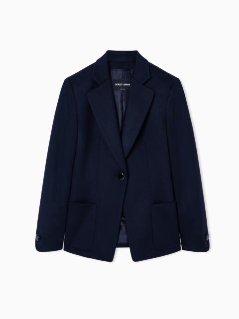 GIORGIO ARMANI SINGLE-BREASTED JACKET IN VIRGIN WOOL AND CASHMERE