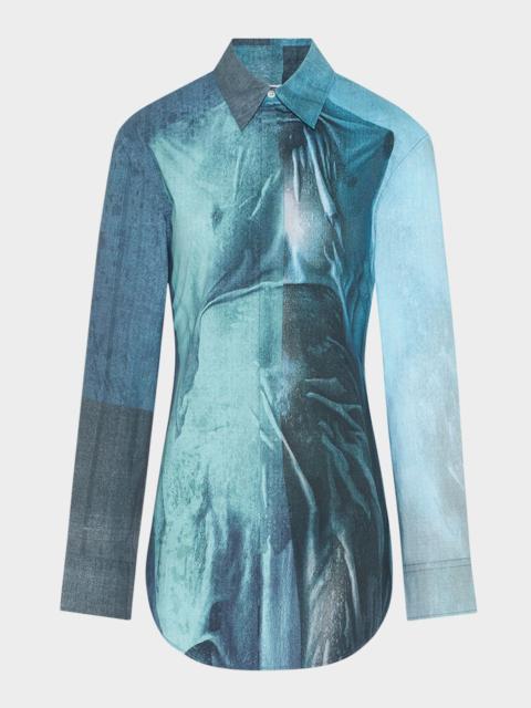 Jean Paul Gaultier Water-Printed Button-Down Shirt