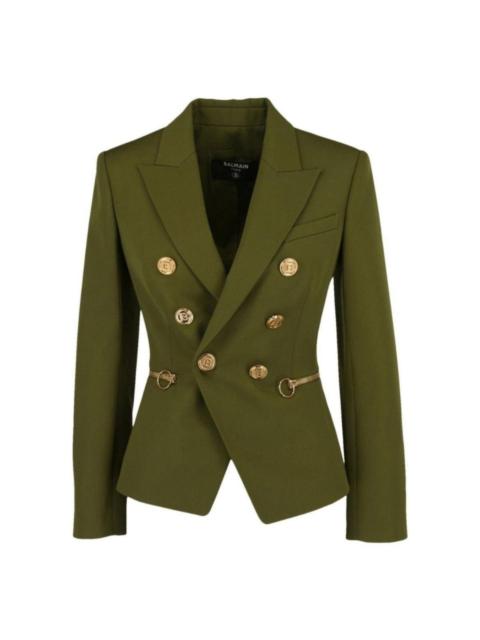 Balmain Green Wool Double-breasted Blazer