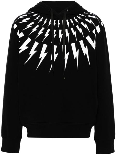 Neil Barrett Thunderbolt-print cotton hoodie