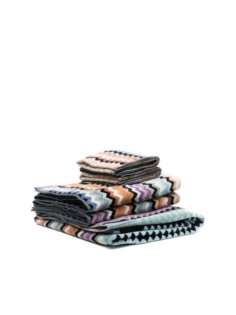 Missoni Adam zig-zag print towels (set of 5)