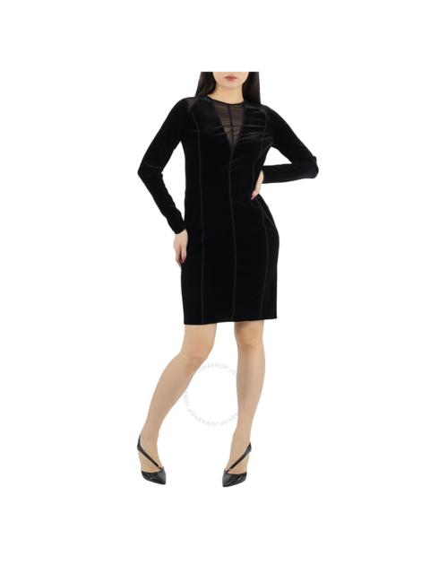 Wolford Ladies Black Tulle Detailing Blake Velvet Dress