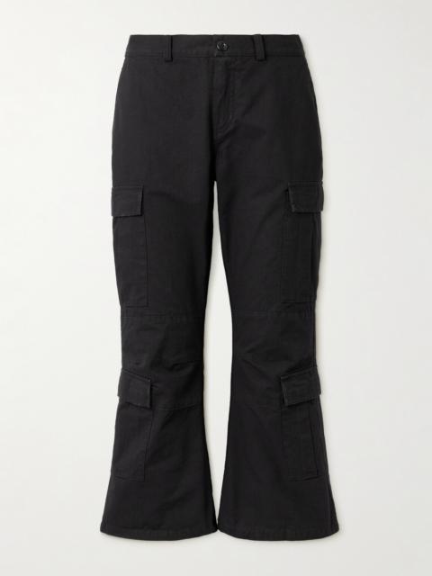 BALENCIAGA Cropped Paneled Cotton-ripstop Flared Cargo Pants