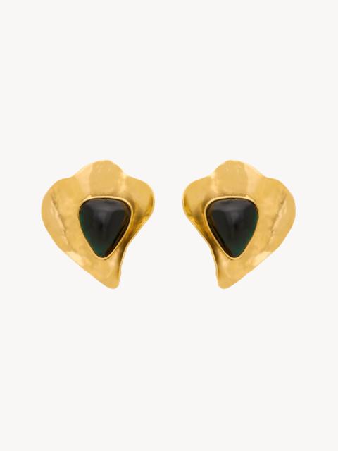 SAINT LAURENT PETAL EARRINGS IN RESIN AND METAL