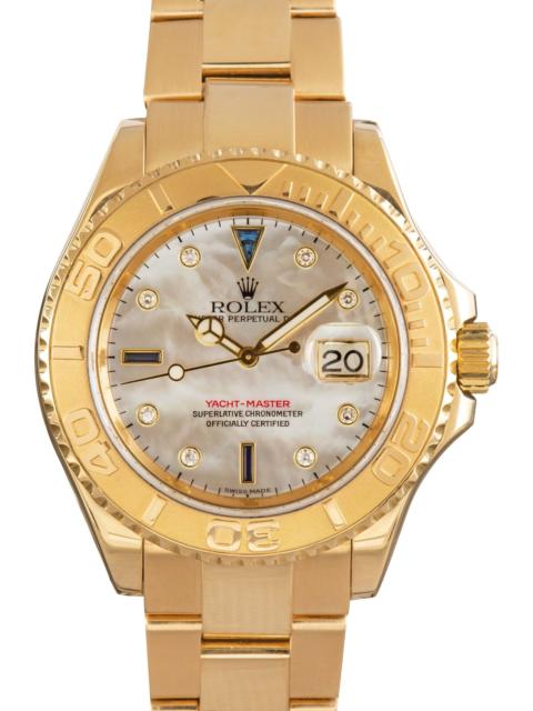 ROLEX Pre-Owned Rolex Yacht-Master 40 Ref 16628 Mother of Pearl Diamond & Sapphire Dial