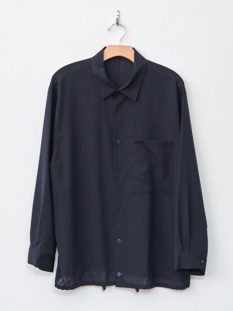 ATON Wool Lawn CPO Jacket - Navy