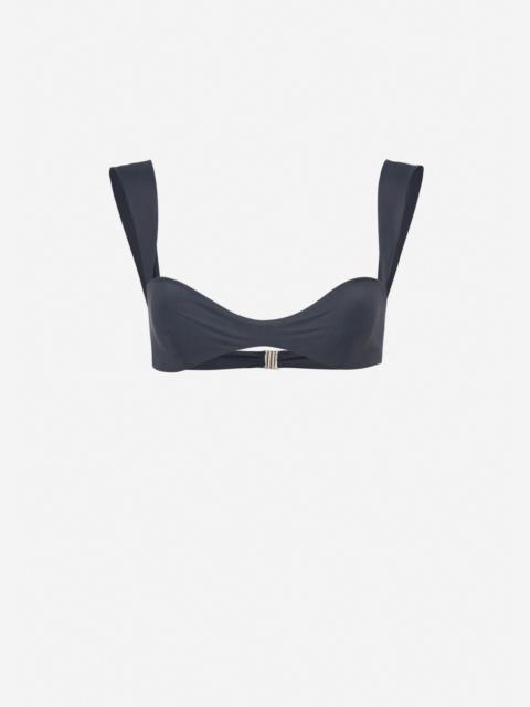 MAGDA BUTRYM Retro bustier swim top in grey