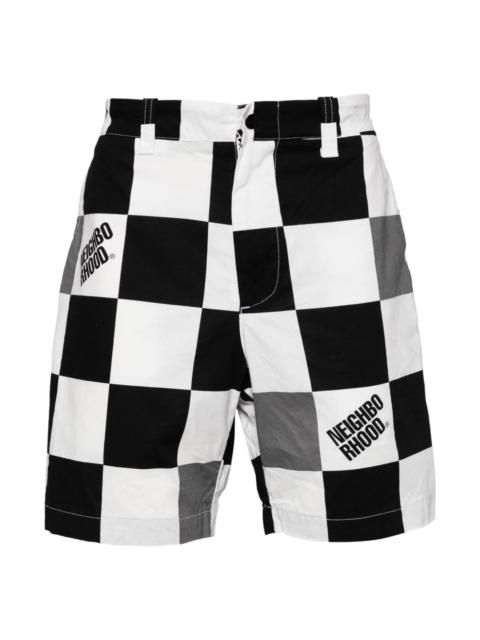 NEIGHBORHOOD GINGHAM LOGO PRINT SHORTS
