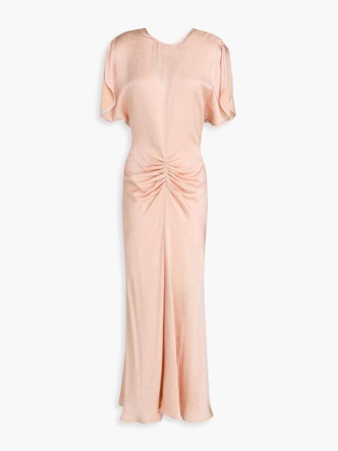 Victoria Beckham Ruched floral-jacquard midi dress