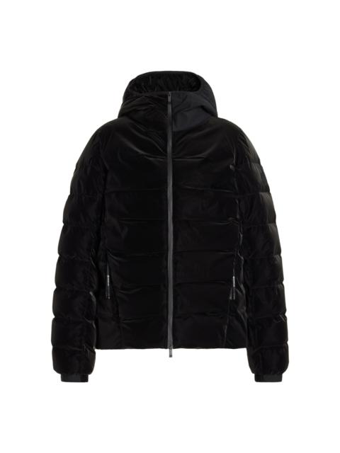 Moncler Ananke Hooded Coated-Nylon Down Jacket black