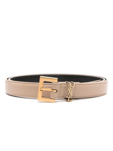 SAINT LAURENT Saint Laurent Women Cassandre Thin Belt With Square Buckle In Box Leather