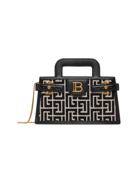 Balmain Black & Off-White B-Buzz Small Monogrammed Bag