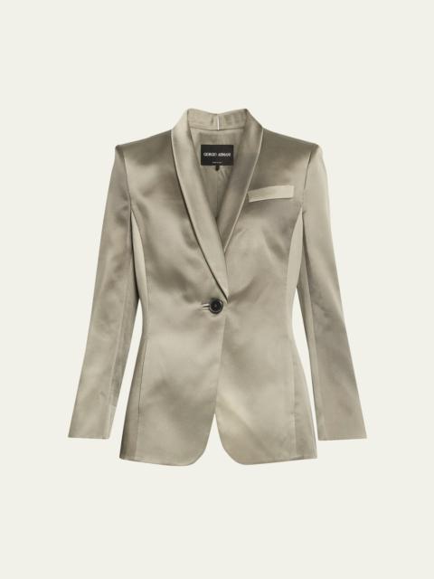 Ombre Printed One Button Blazer