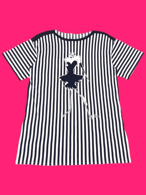 Dior Vintage Christian Dior x René Gruau Archival Striped Illustration Tee