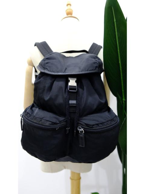 Prada Authentic prada backpack Black Nylon Double pocket