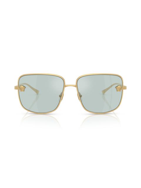 VERSACE Versace 59mm Square Sunglasses in Gold/Aqua at Nordstrom