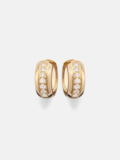 STONE AND STRAND 14kt gold huggie earrings with diamonds
