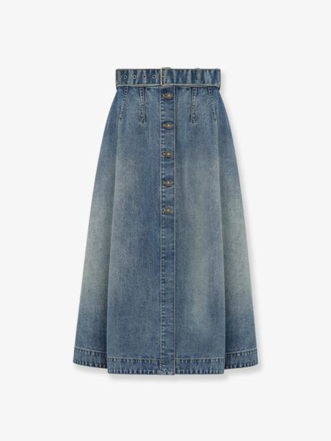 Dior Dior Women Flared Midi Denim Skirt