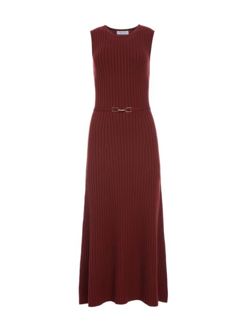 GABRIELA HEARST Meier Knit Midi Dress in Burnt Sienna Merino Wool Cashmere