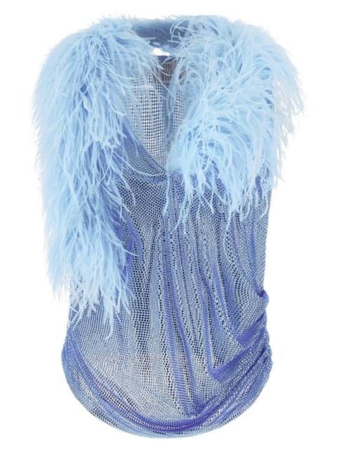 GIUSEPPE DI MORABITO Giuseppe Di Morabito Women Mesh And Feather Top