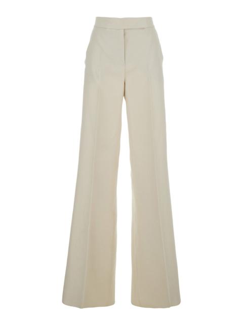 Max Mara Max Mara Women Beige High-Waisted Linen Pants For Women