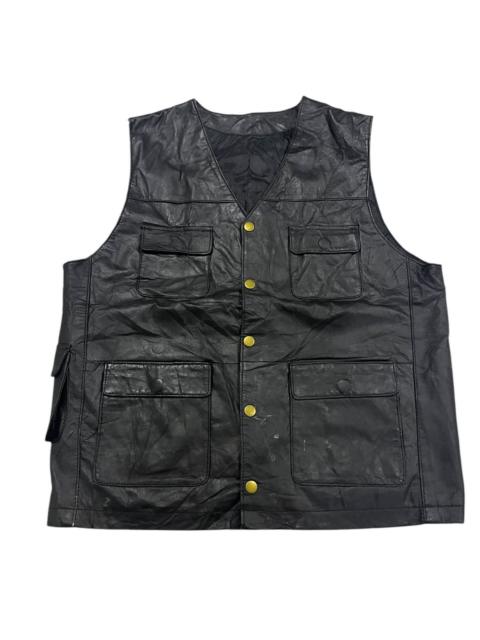 Other Designers If Six Was Nine × Japanese Brand × Le Grande Bleu (L.G.B.) - 🇯🇵 Vintage Genuine Leather Multipocket (8 pocket) Vest