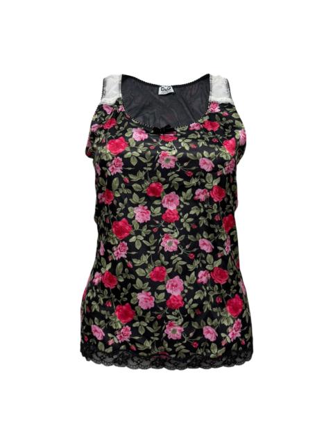 Other Designers D&G Floral Print Lace Trim Tank Top