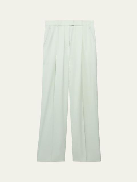 Another Tomorrow Pleated Wide-Leg Wool Pants
