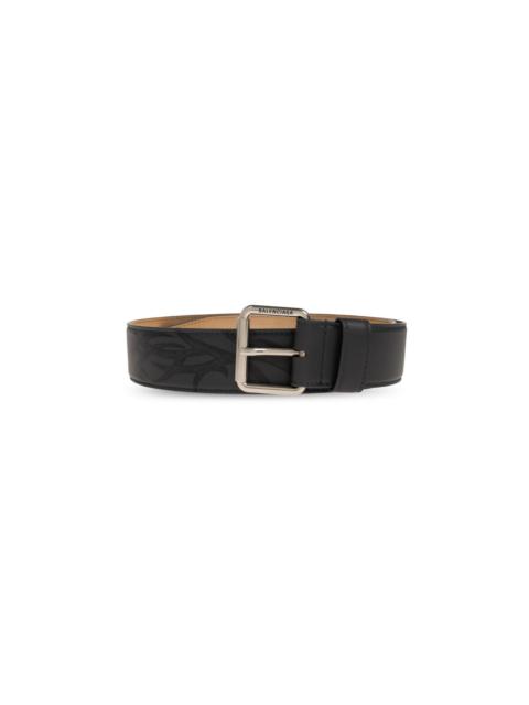 BALENCIAGA BALENCIAGA Gray Leather Belt New & Authentic (Men's size:100