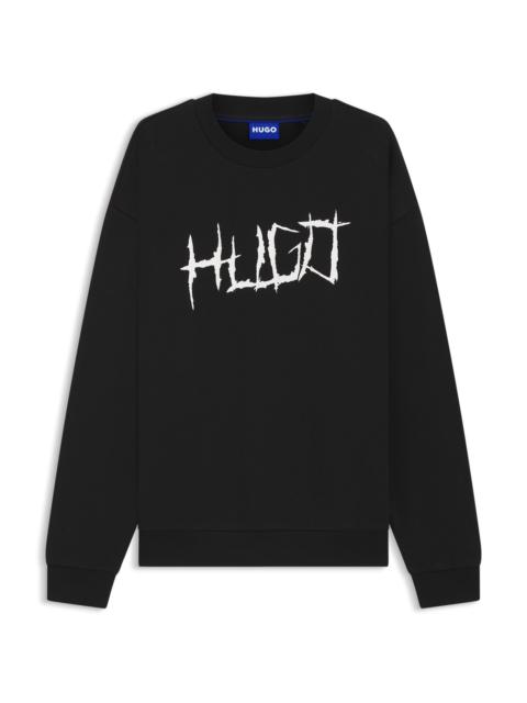 HUGO LOGO-ARTWORK SWEATSHIRT IN COTTON TERRY