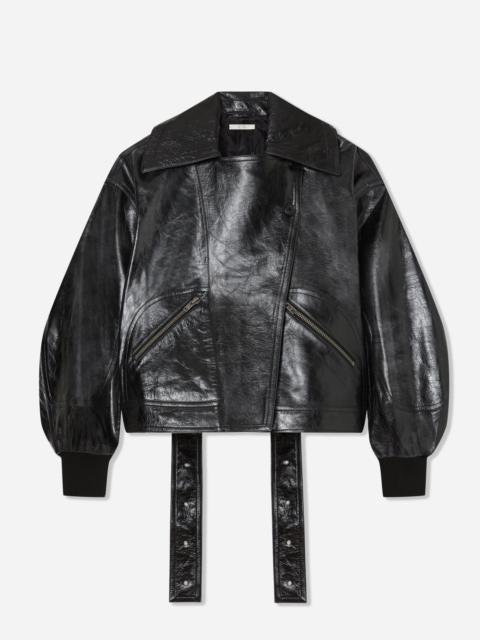 CO Oversized Engineered Bomber in Leather