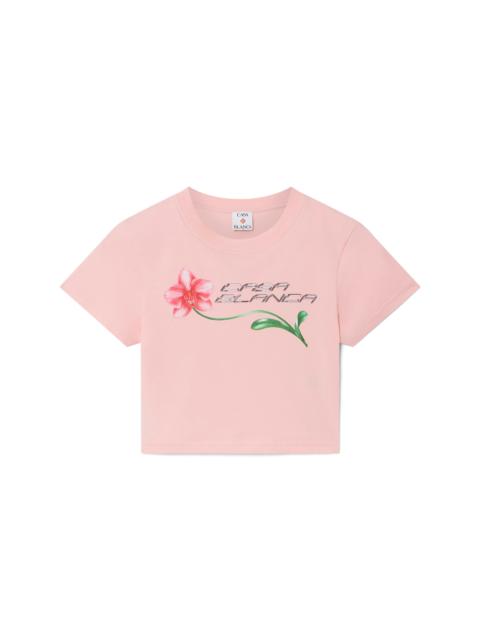CASABLANCA Orchid Logo Cropped Baby Tee