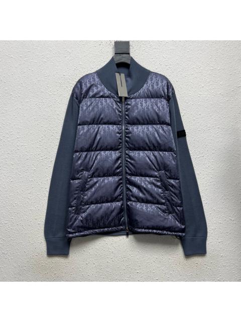 Dior Dior classic all-over monogram logo knitted patchwork down jacket