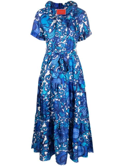 La DoubleJ belted waist mid-calf length dress