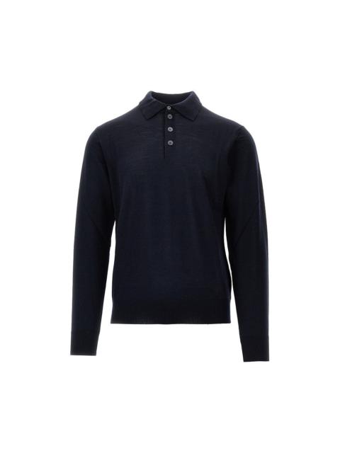 EMPORIO ARMANI Emporio Armani Fine Knit Polo Sweater Black Men