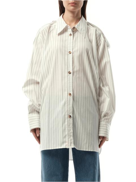 KHAITE Tamal Top in White/Navy