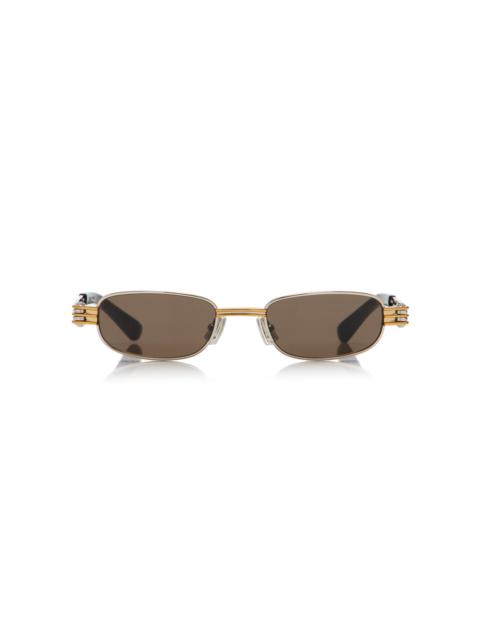 Bottega Veneta Bolt Square-Frame Metal Sunglasses brown